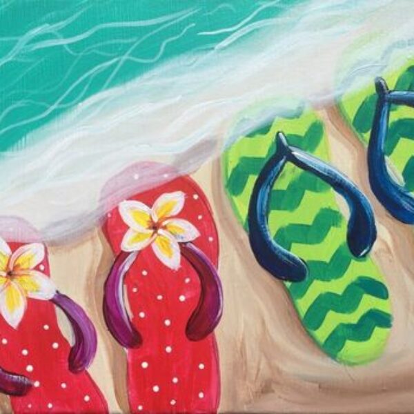 Video- PAINT FLIP FLOPS ON THE SHORE