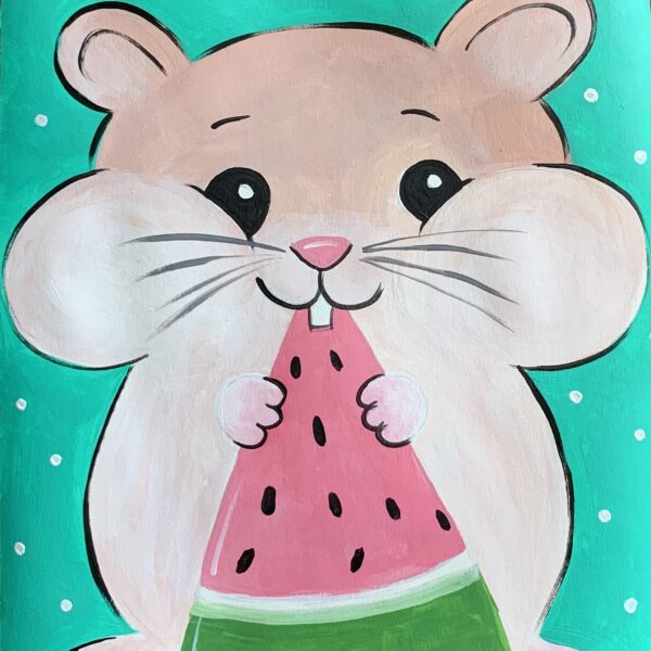 Video- PAINT A CHUBBY HAMSTER EATING WATERMELON