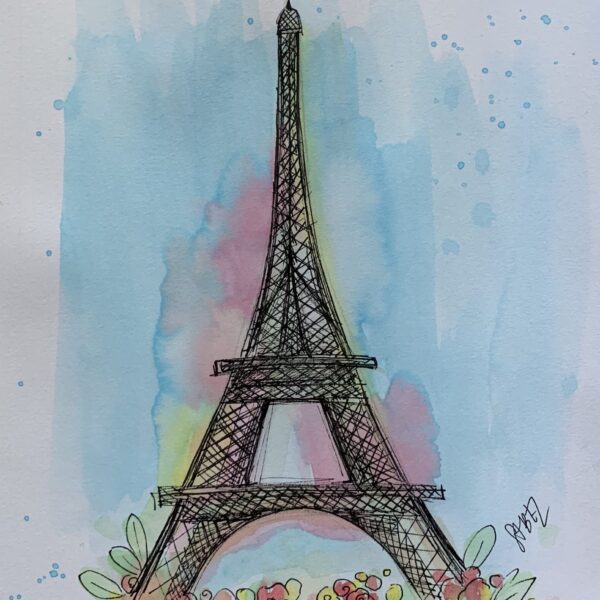 Video- WATERCOLORS & INK: EIFFEL TOWER